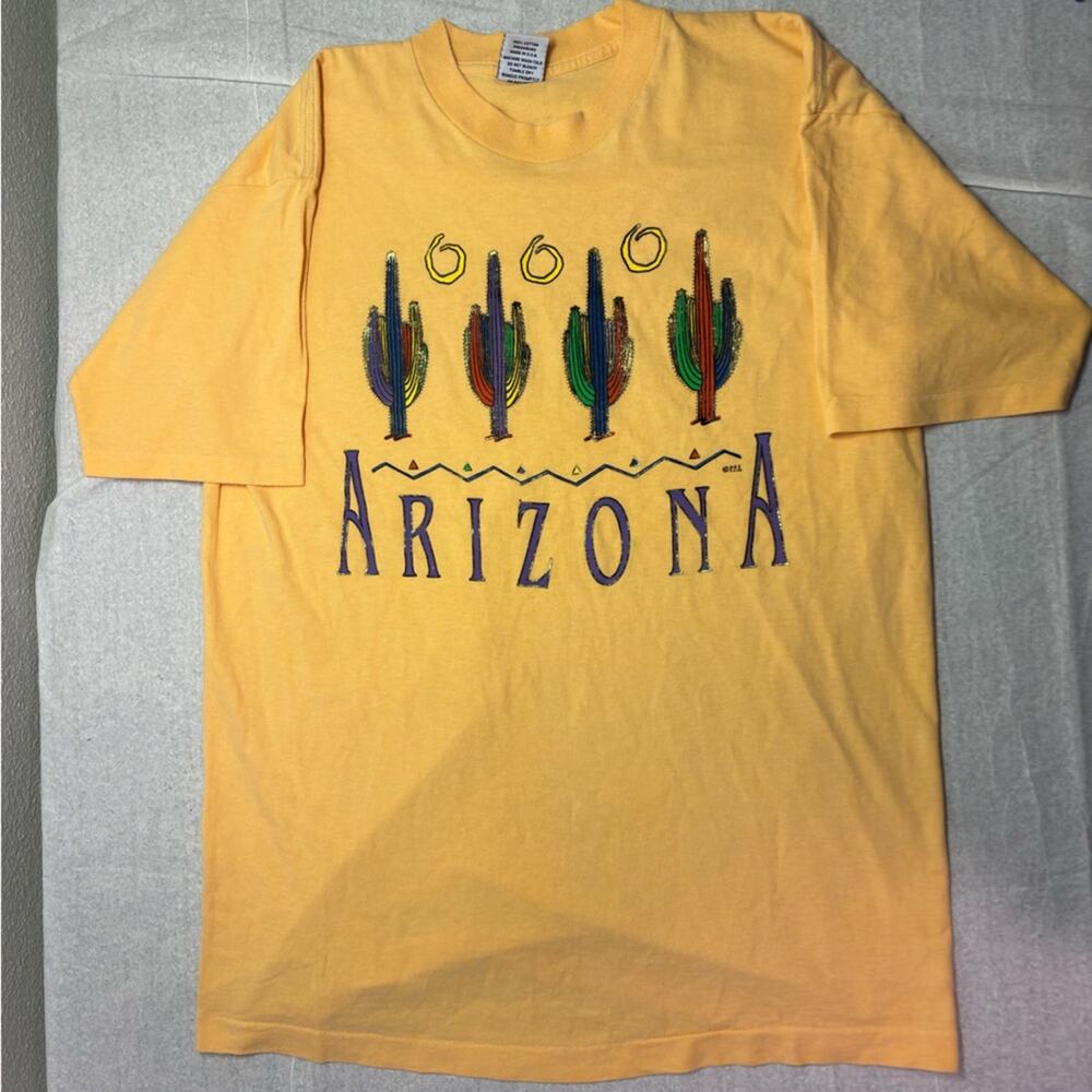 Vintage P.S.I Single Stiched Arizona Tee Made in USA 100% Cotton Glitter Puff